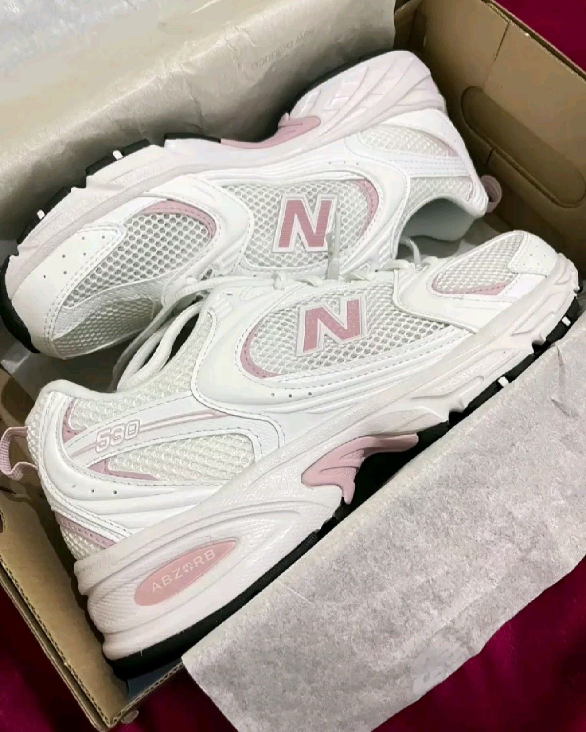 New Balance 530 Branco Rosa 🤍🩷